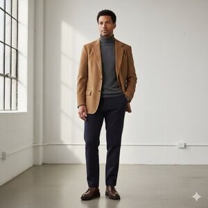 Jones New York City Vintage Suede Leather Blazer Jacket 40R Brown 90s Minimalist